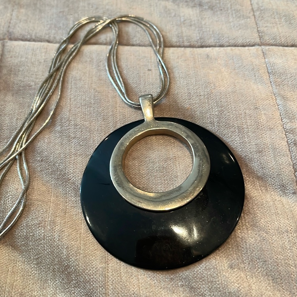 Minimalist Necklace Black and Silver Y2k